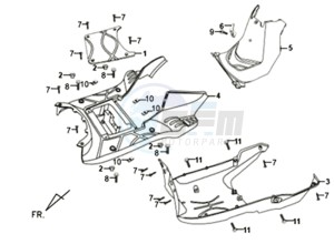 X'PRO 50 45KMH (L8) EU EURO4 drawing FLOOR PANEL /  FRAMECOVER