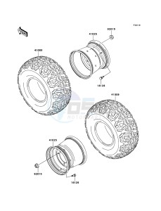 MULE 3010 DIESEL 4x4 KAF950B6F EU drawing Tires