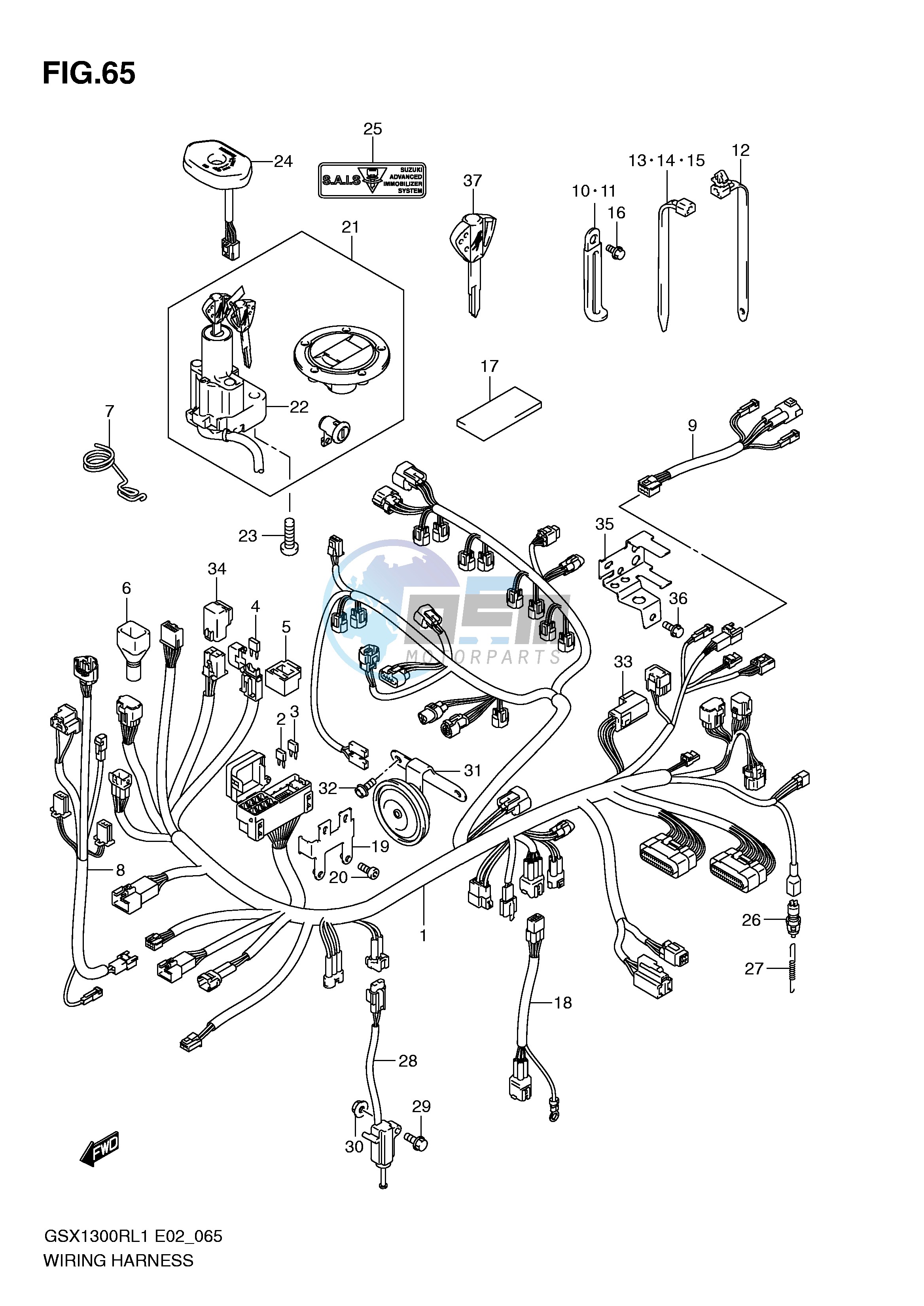 WIRING HARNESS (GSX1300RL1 E19)