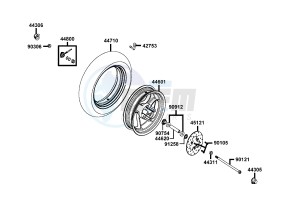 AGILITY DELIVER 50cc drawing Front Wheel