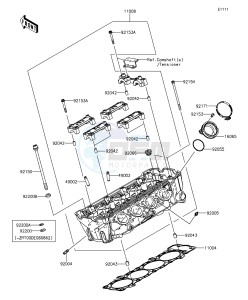 Z1000 ABS ZR1000GFF FR GB XX (EU ME A(FRICA) drawing Cylinder Head