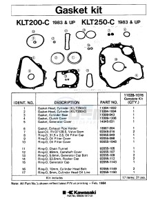 KLT 200 B [KLT200] (B1) | SOLID AXLE [KLT200] drawing GASKET KIT