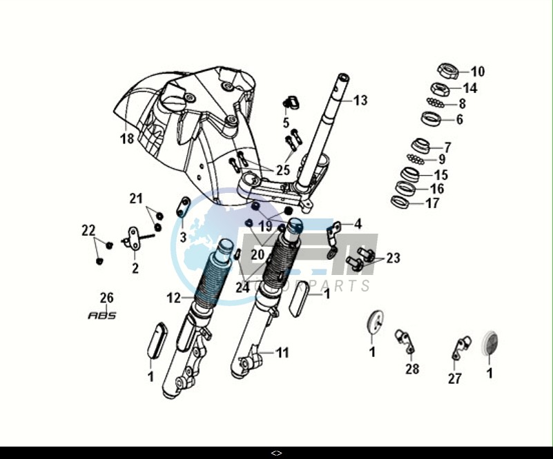 STEERING STEM - FRONT CUSHION