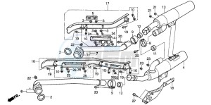 VT1100C2 drawing EXHAUST MUFFLER (VT1100CS/CT)