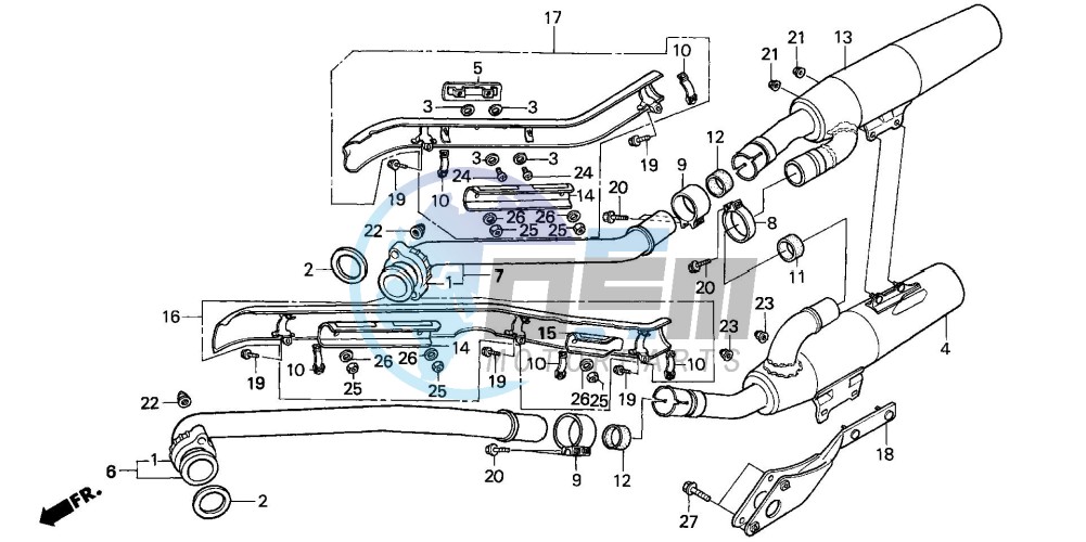 EXHAUST MUFFLER (VT1100CS/CT)