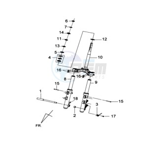 GTS 125I drawing FRONT FORK/ STEERING STEM