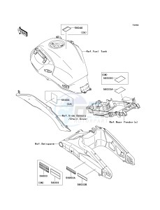 KLE 650 A [VERSYS] (9F-9F) A8F drawing LABELS