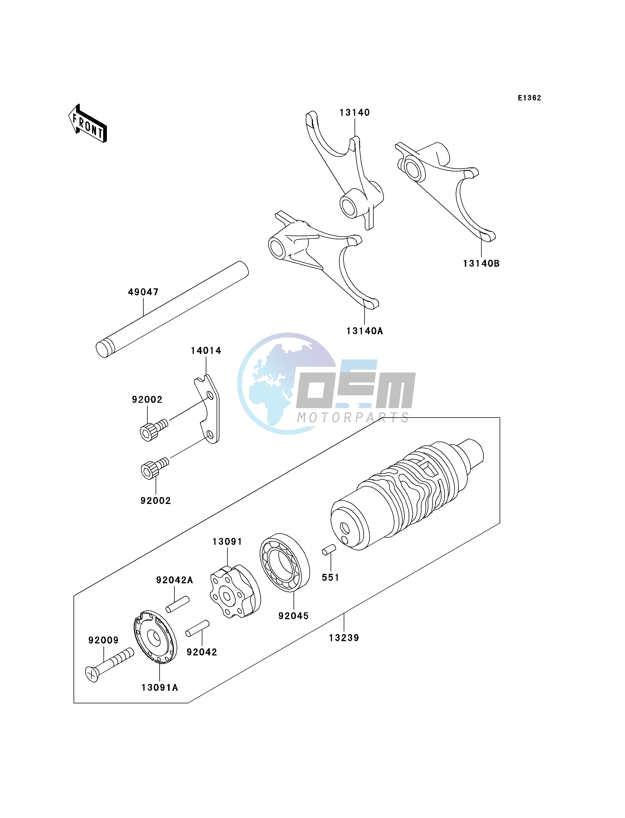 GEAR CHANGE DRUM_SHIFT FORK-- S- -