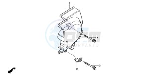 CB250 drawing LEFT REAR CRANKCASE COVER