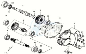 JOYRIDE 125 drawing CRANKCASE - DRIVE SHAFT