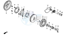 SFX50S drawing DRIVE FACE/ KICK STARTER SPINDLE