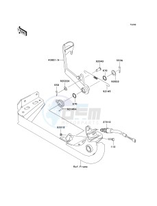 KVF 650 E [BRUTE FORCE 650 4X4 HARDWOODS GREEN HD] (E6F-E9F) E7F drawing BRAKE PEDAL