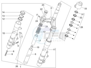 Nexus 125 e3 drawing Fork steering tube - Steering bearing unit