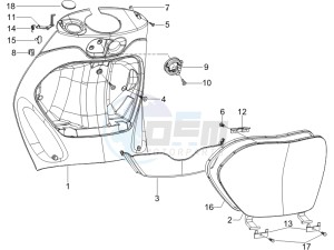 Zip 50 2T drawing Front glove-box - Knee-guard panel