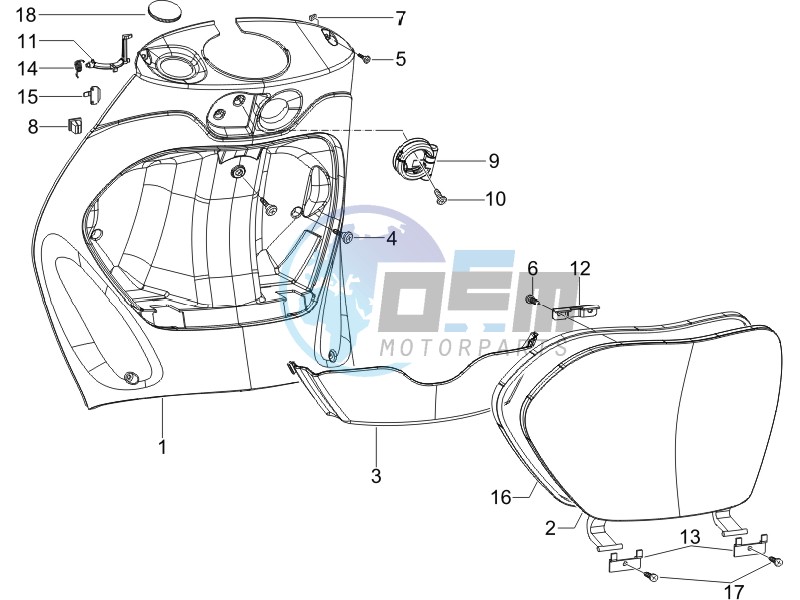 Front glove-box - Knee-guard panel