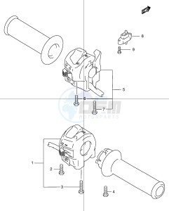 GSF600 (E2) Bandit drawing HANDLE SWITCH (GSF600Y UY K1 K2 UK1 UK2)