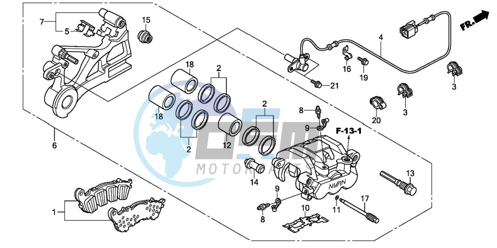 REAR BRAKE CALIPER (CBF1000A/T/S)