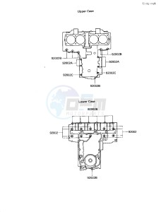 ZX 600 C [NINJA 600R] (C1-C2) [NINJA 600R] drawing CRANKCASE BOLT PATTERN