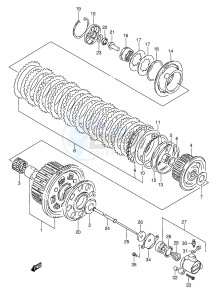 GSX-R1100W (E28) drawing CLUTCH (MODEL P R)