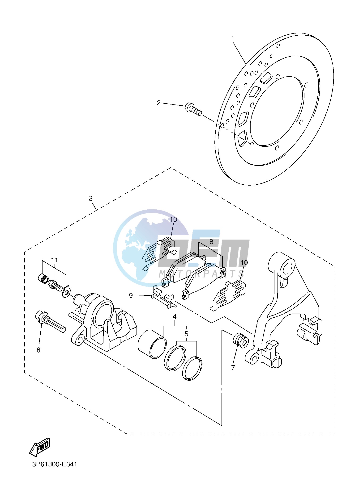 REAR BRAKE CALIPER