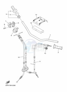 WR450F (B7R9) drawing STEERING HANDLE & CABLE