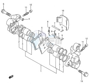 GSX600F (E28) Katana drawing FRONT CALIPERS