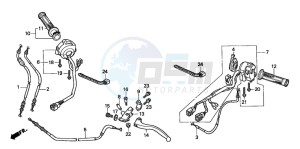 CB600F CB600F drawing HANDLE LEVER/SWITCH/ CABLE (2)