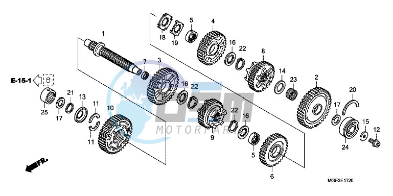 TRANSMISSION (VFR1200FD) (COUNTERSHAFT)