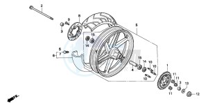 NSR75 drawing REAR WHEEL