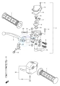 LT80 (P1) drawing FRONT BRAKE LEVER