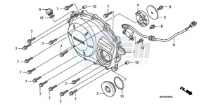 CBF10009 Europe Direct - (ED) drawing RIGHT CRANKCASE COVER