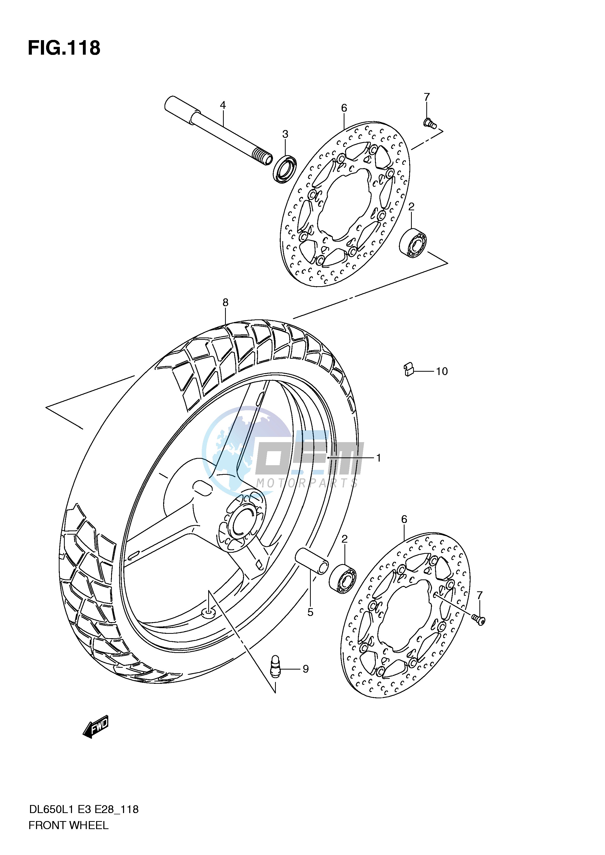 FRONT WHEEL (DL650L1 E3)