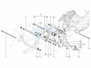 MP3 300 YOURBAN LT RL-SPORT NOABS E4 (EMEA) drawing Swinging arm