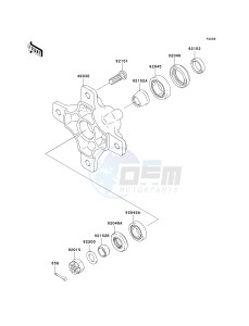 KSV 700 B [KFX 700] (B6F-B9F) B8F drawing FRONT HUB