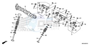 VFR1200X Europe Direct - (ED) drawing CAMSHAFT/VALVE (REAR)