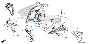 CB500XAE CB500X ABS UK - (E) drawing MIDDLE COWL