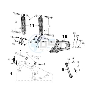 SAT 250 drawing REAR SHOCK AND STAND