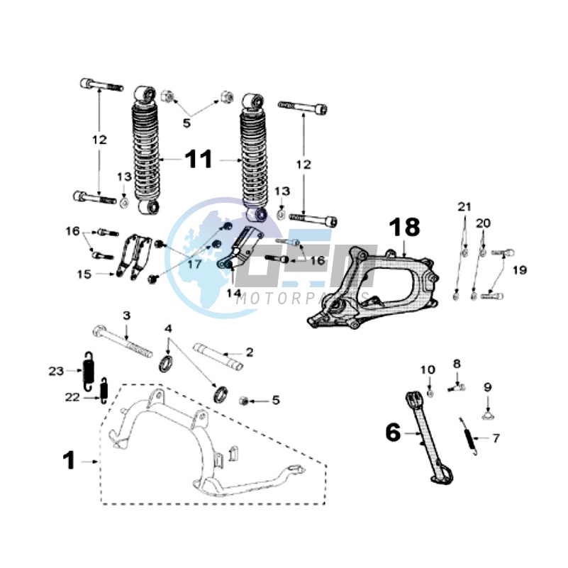 REAR SHOCK AND STAND