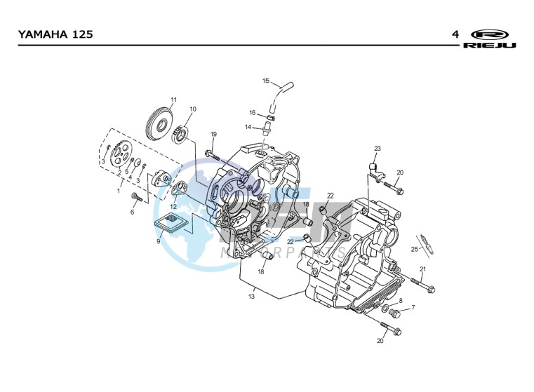 CRANKSHAFT CARTER  Yamaha 125 4T EURO2