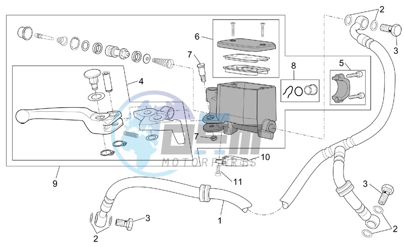 Front master brake cilinder