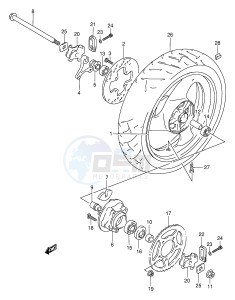 GSF250V (E24) Bandit drawing REAR WHEEL