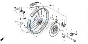 CB125T drawing FRONT WHEEL (CB125TDJ/TP)