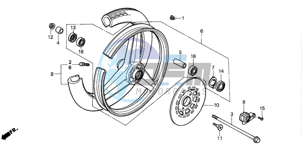 FRONT WHEEL (CB125TDJ/TP)