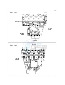 NINJA ZX-6R ZX600RDF FR GB XX (EU ME A(FRICA) drawing Crankcase Bolt Pattern