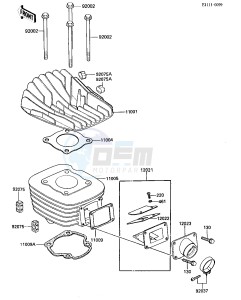 KDX 80 C [KDX80] (C1-C5) [KDX80] drawing CYLINDER HEAD_CYLINDER