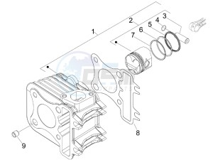 Sprint 50 4T 4V (NAFTA) drawing Cylinder-piston-wrist pin unit