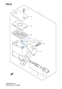 AN650 (E2) Burgman drawing REAR MASTER CYLINDER