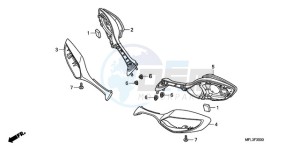 CBR1000RA9 Australia - (U / ABS MME) drawing BACK MIRROR