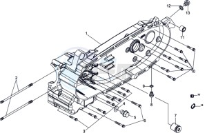 CITYCOM 300 EFI drawing CRANKCASE LEFT