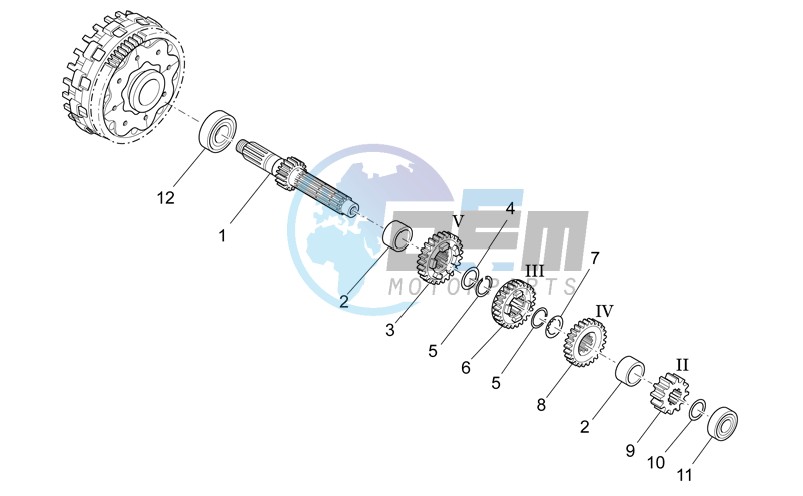 Primary gear shaft